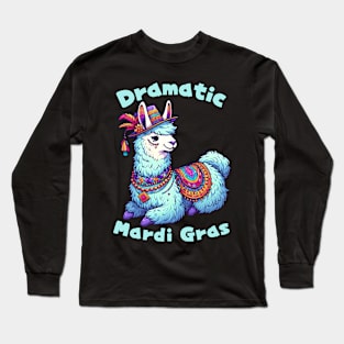 Mardi Gras Llama Long Sleeve T-Shirt